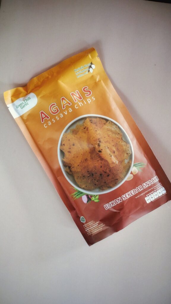 tampilan kemasan Agans snack untuk wfh